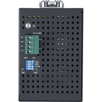 Klemmblock und DIP-Switches des EKI-2716GI Unmanaged Gigabit Ethernet Switch von Advantech