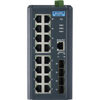 EKI-2720G industrielle unmanaged Gigabit Switch mit 16 GE und 4 SFP Ports von Advantech Front