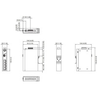 EKI-2725F unverwalteter Gigabit Ethernet Switch mit 4GE und einem SFP Port von Advantech Zeichnung