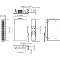 Zeichnung des EKI-2728NI Unmanaged 8-Port Industrie Switch von Advantech