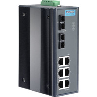 EKI-2728SI Unmanaged Netzwerk Switch mit 6x Gigabit Ethernet RJ45 und 2x Singlemode SC Ports von Advantech