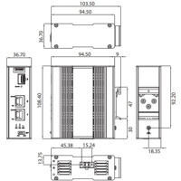 EKI-2741FPI Gigabit PoE Medienkonverter mit 30 Watt Ausgangsleistung von Advantech Zeichnung