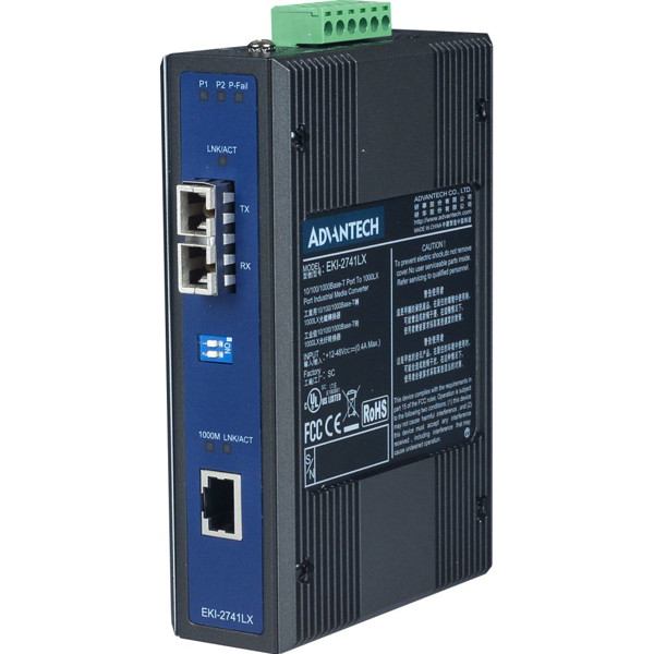 EKI-2741LX industrieller Gigabit Ethernet zu 1000Base-LX Glasfaser Medienkonverter von Advantech