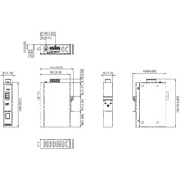 EKI-2741LX Gigabit Ethernet zu 1000Base-LX Glasfaser Medienkonverter von Advantech Zeichnung