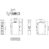 EKI-2741LXI Gigabit Ethernet zu 1000Base-LX Glasfaser Medienkonverter von Advantech Zeichnung