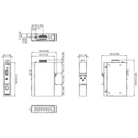 EKI-2741SX Gigabit Ethernet zu 1000 BASE-SX Medienkonverter von Advantech Zeichnung