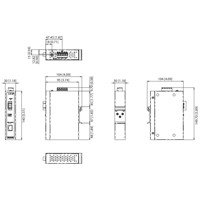 EKI-2741SXI 10/100/1000Base-TX Ethernet zu 1000Base-SX Glasfaser Medienkonverter von Advantech Zeichnung