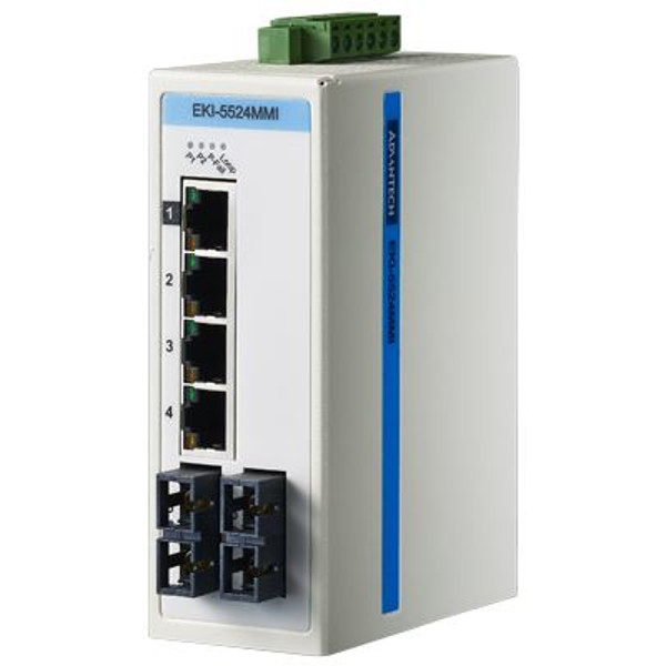 Advantech EKI-2524MMI 4FE+2FE SC Multi-mode Unmanaged Industrie Switch