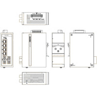 EKI-5524SSI Unverwalteter Ethernet ProView Switch mit 4x RJ45 und 2x Single-Mode SC Ports von Advantech Zeichnung