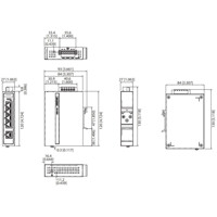 EKI-5525I Fast Ethernet ProView Switch mit 5 Fast Ethernet Ports von Advantech Zeichnung
