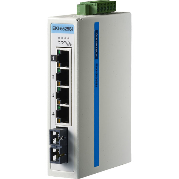 EKI-5525SI 4FE + 1FE SC Unmanaged Ethernet Single Mode ProView Switch von Advantech