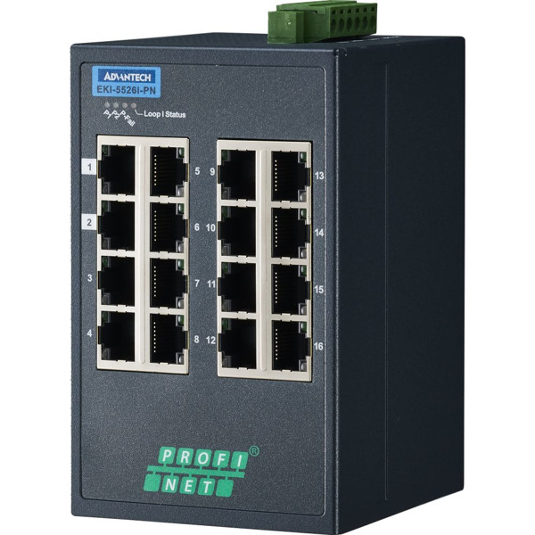 EKI-5526I-PN Managed PROFINET Fast Ethernet Switch mit 16x RJ45 Ports von Advantech