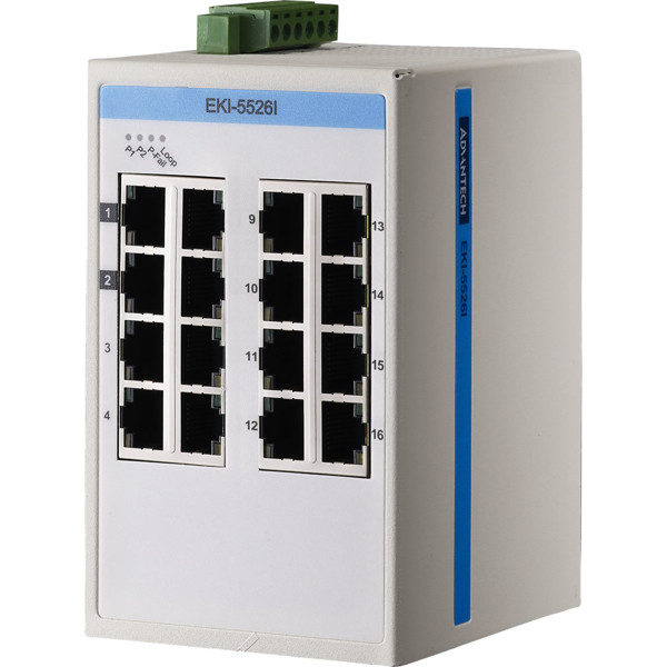 EKI-5526I Advantech 16FE Unmanaged Industrie Switch mit Modbus/TCP und SNMP