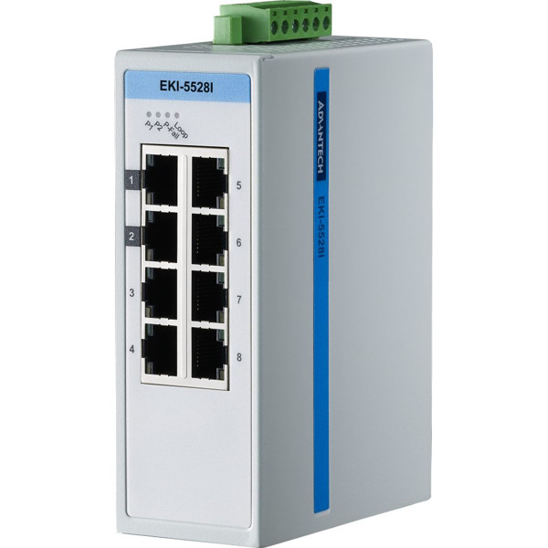 EKI-5528I Unmanaged ProView Switch mit 8 Fast Ethernet Ports von Advantech