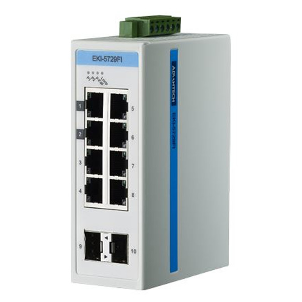 EKI-5729FI Lite-Managed Ethernet Switch mit 8 Gigabit Ethernet und 2 SFP Ports von Advantech