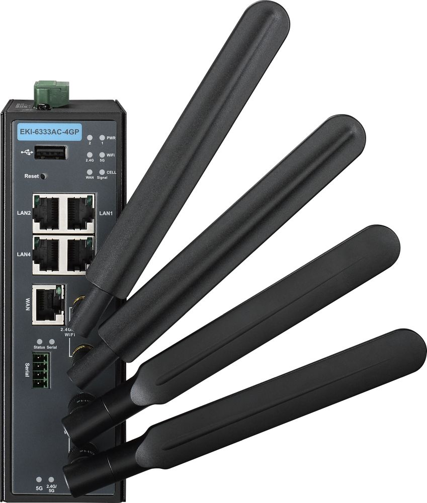 Eki-6333AC-4GP industrieller IEEE 802.11a/b/g/n/ac Wi-Fi Access Point von Advantech Front