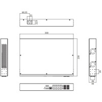 EKI-7412G-4XP Managed PoE+ Switch mit 8x Gigabit und 4x 10G SFP Anschlüssen von Advantech Zeichnung