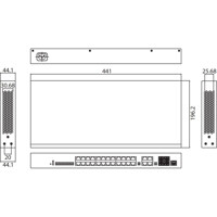 EKI-7428G-4CA 28-Port Layer 2 Managed Switch von Advantech Zeichnung Zeichnung des EKI-7428G-4CA 28-Port Layer 2 Managed Switch von Advantech