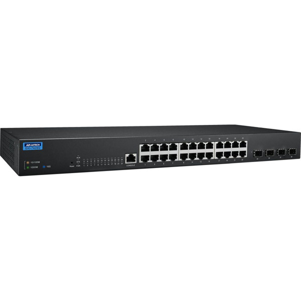 EKI-7428G-4X Managed Gigabit Switch mit 24x GbE und 4x 10G SFP Ports von Advantech