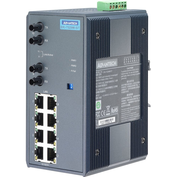EKI-7529MI-ST Unmanaged Ethernet Switch mit Mult-Mode ST Ports von Advantech