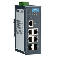 EKI-7706G-2F Ethernet Managed redundanter industrieller Switch mit 4 Gigabit Ethernet und 2 SFP Ports von Advantech Left