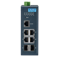 EKI-7706G-2FI  Ethernet Managed redundanter industrieller Schalter mit 4 Gigabit Ethernet und 2 SFP Ports von Advantech Front