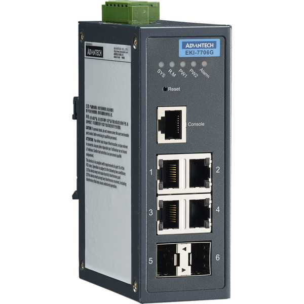EKI-7706G-2F 4GE + 2G SFP Gigabit Managed Industrie Switch von Advantech