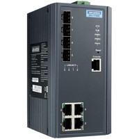 EKI-7708E-4F Managed Ethernet Industrie Netzwerkschalter von Advantech mit 4 SFP und 4 Fast Ethernet Anschlüssen Rechts