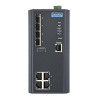 EKI-7708E-4FI industrieller verwalteter Ethernet Switch mit 4 Fast Ethernet und 4 SFP Ports von Advantech