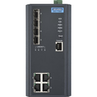 EKI-7708G-2FVI 8-Port Gigabit Netzwerk Switch mit RJ45 und VDSL-fähigen SFP Ports von Advantech Front