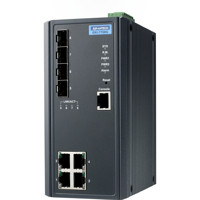 EKI-7708G-2FVI 8-Port Gigabit Netzwerk Switch mit RJ45 und VDSL-fähigen SFP Ports von Advantech Side