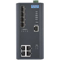 EKI-7708G-2FVP industrieller Ethernet Managed Switch von Advantech mit 4 Gigabit Eternet PoE, 2 SFP und 2 VDSL2 Ports
