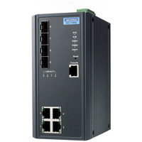 EKI-7708G-4FI industrieller Managed Ethernet Switch von Advantech mit 4 SFP und 4 Gigabit Ethernet Ports