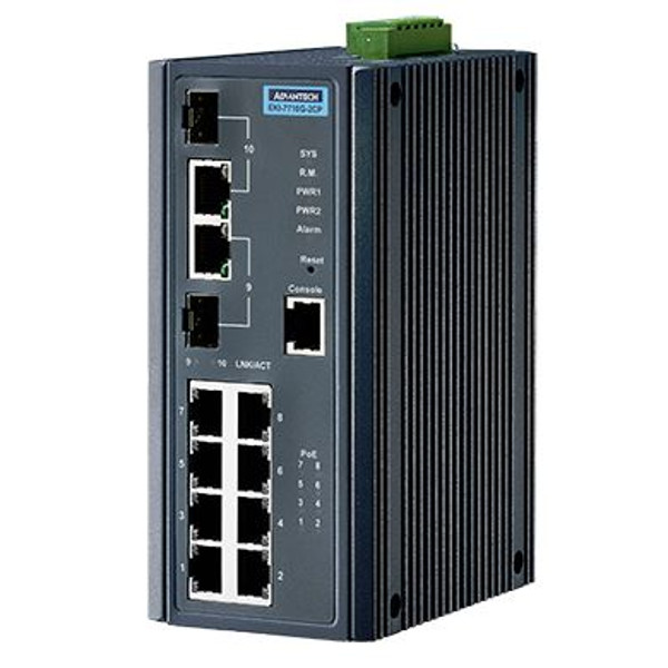 EKI-7710G-2CP Advantech 8GE PoE+ 2G PoE Gigabit Combo Managed Ethernet Switch