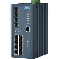 EKI-7712G-2FVP Redundant Industrial Managed Switch von Advantech mit 8 Gigabit PoE, 2 SFP und 2 VDSL2 Ports