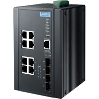 EKI-7712G-4FMPI Advantech 6G PoE + 2G Mega PoE + 4G SFP Port Gigabit Managed Redundant Industrie Mega PoE Switch