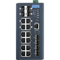 EKI-7716G-4F4C Combo Port Managed Industrie Switch mit 8 Gigabit Ethernet, 4 Kupfer/SFP Combo und 4 SFP Ports von Advantech