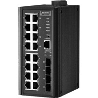 EKI-7720E-4FI industrieller Managed Switch mit 16 Fast Ethernet und 4 SFP Ports von Advantech Grau