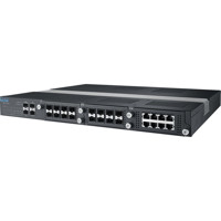 EKI-8528-4XF modularer Layer 3 TSN Switch mit bis zu 28x Gigabit Ports von Advantech seitlich