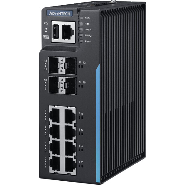 EKI-8712G-4XFI Advantech Layer 3 Managed Industrie Switch