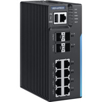 EKI-8712G-4XFI Layer 3 Managed Industrie Switch von Advantech leicht seitlich EKI-8712G-4XFI Advantech Layer 3 Managed Industrie Switch leicht seitlich