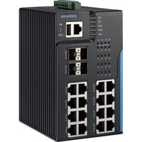 EKI-8720G-4XFI 20-Port Layer 3 Industrie Switch von Advantech seitliche Ansicht Seitliche Ansicht des EKI-8720G-4XFI 20-Port Layer 3 Industrie Switch von Advantech