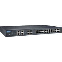 EKI-9628G-4CI Managed 28-Port Ethernet Switch von Advantech leicht seitlich EKI-9628G-4CI Advantech Managed 28-Port Ethernet Switch leicht seitlich