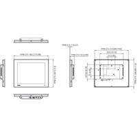 FPM-215 Industrieller 15 Zoll Bildschirm für Auflösungen bis 1024 x 768 von Advantech Zeichnung