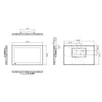 FPM-221W 21.5 Zoll Full HD Industrie Monitor mit einem P-CAP Touchscreen und einem HDMI Port von Advantech Zeichnung