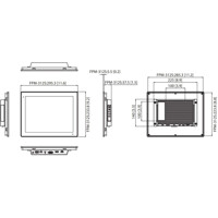 FPM-312S 12.1 Zoll XGA Industrie Monitor von Advantech Zeichnung Zeichnung des FPM-312S 12.1 Zoll XGA Industrie Monitors von Advantech