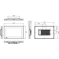 FPM-715W industrieller 15.6" Full HD LCD Monitor von Advantech Zeichnung