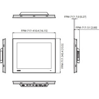 Zeichnung des FPM-717 industriellen 17 Zoll LCD Monitor von Advantech