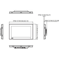 Zeichnung des FPM-721W 21.5 Zoll Industrie Touch Monitor von Advantech