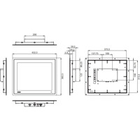Zeichnung des FPM-817S 17 Zoll SXGA Industrie Monitors von Advantech